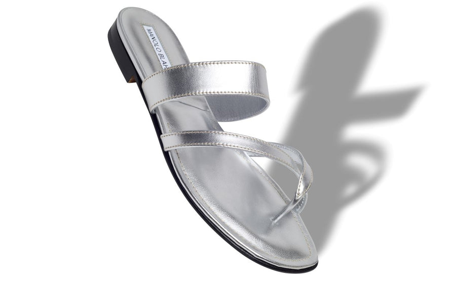 Anastasia Jewel Silver Crossover Mules