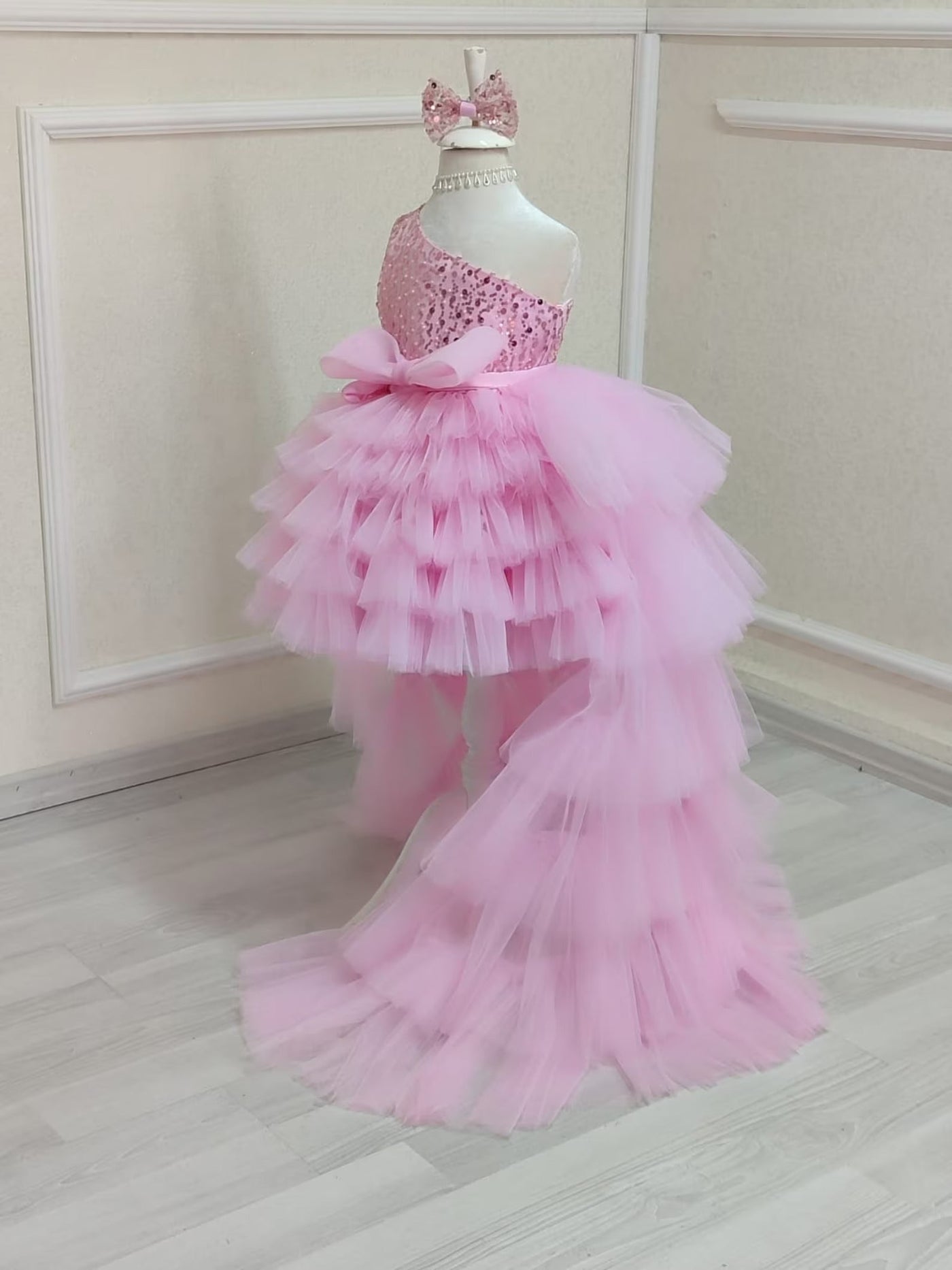 Tulle Pink Mermaid Birthday Dress For Girls, baby girl first birthday dress, additional product image 2 by Vowalisse