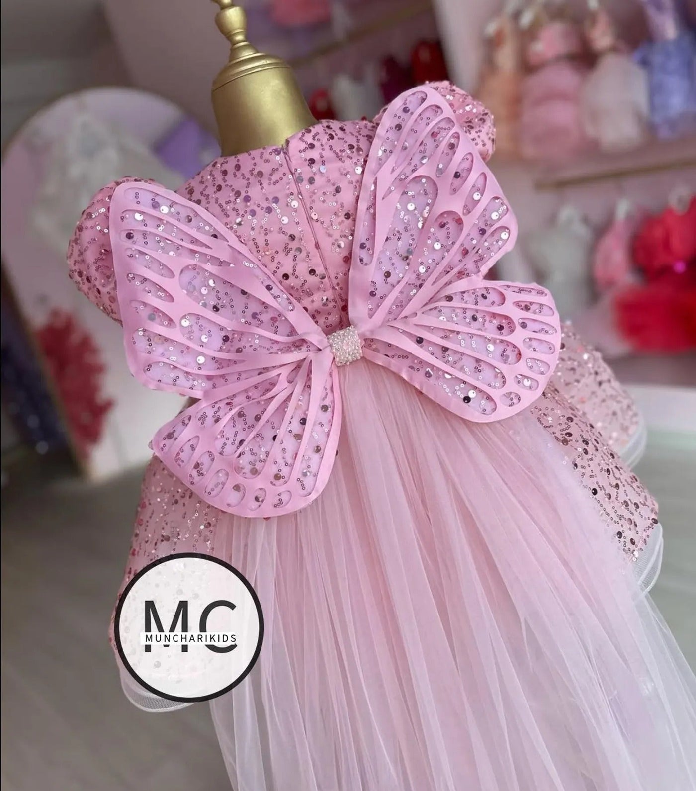 Pearl Pink Mermaid Birthday Dress For Girls 2, baby girl first birthday dress, additional product image 5 by Vowalisse