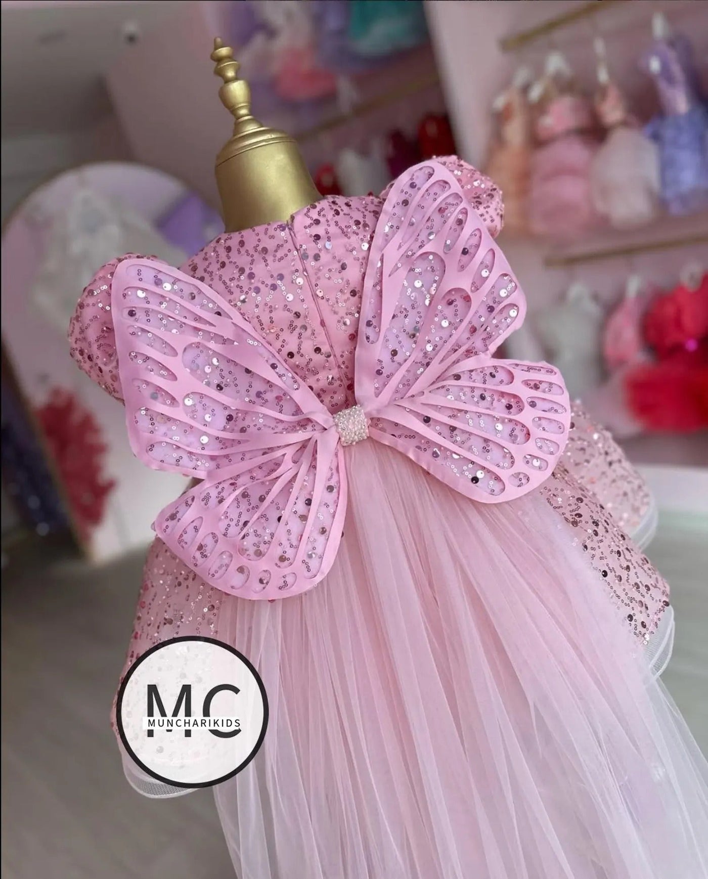 Pearl Pink Mermaid Birthday Dress For Girls 2, baby girl first birthday dress, additional product image 6 by Vowalisse