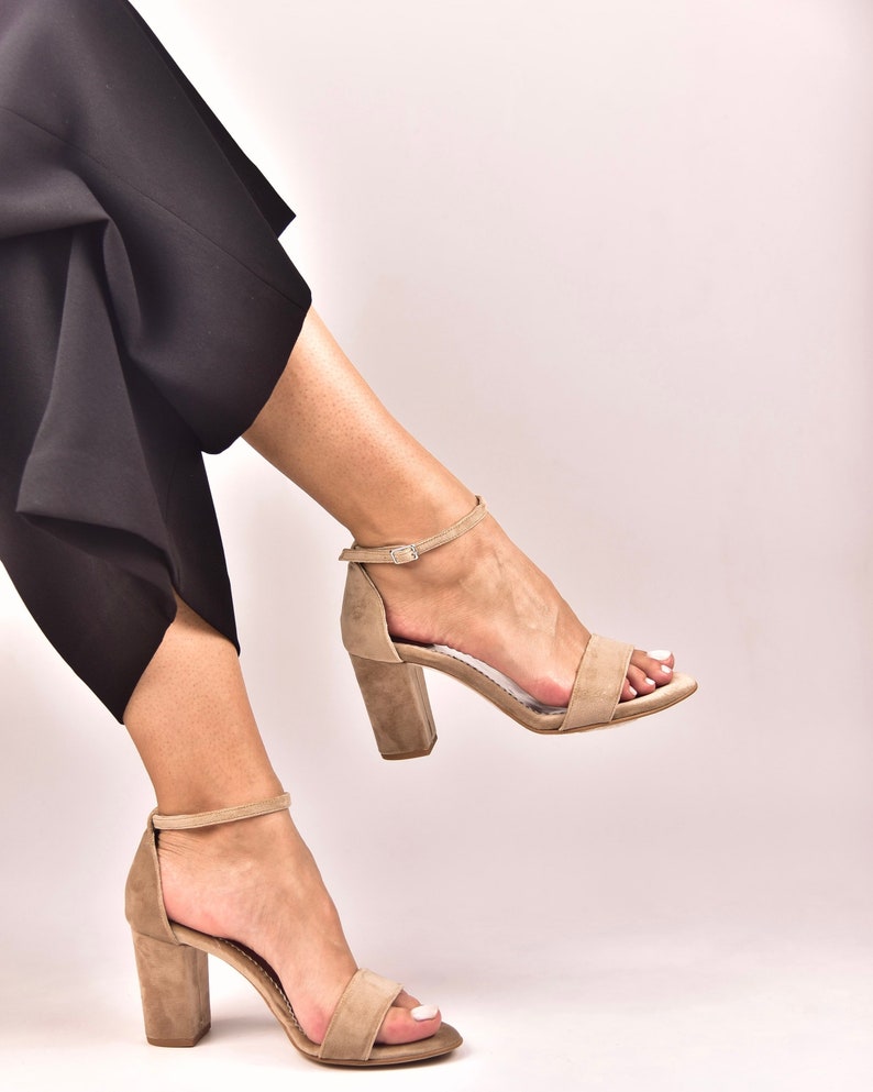 Red Velvet Block Heel Bridal Heels VOWALISSE bridal shoes – view 1