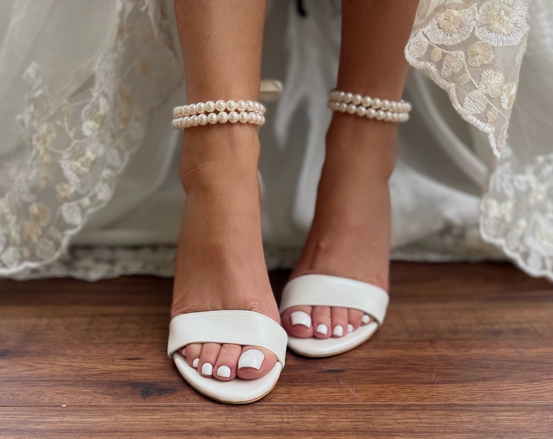 Red Velvet Block Heel Bridal Heels VOWALISSE bridal shoes – view 3