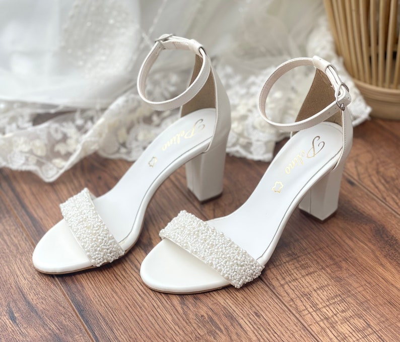 Red Velvet Block Heel Bridal Heels VOWALISSE bridal shoes – view 3