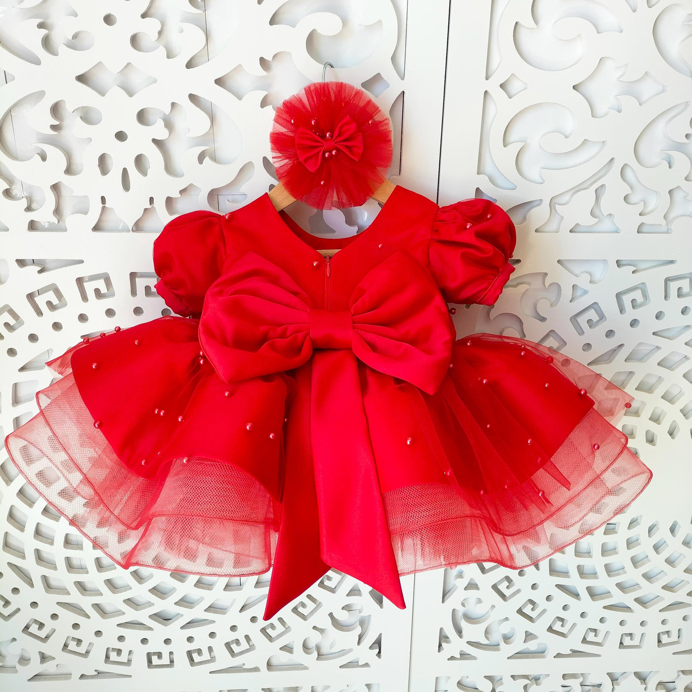 Pearl Pink Mermaid Birthday Dress For Girls, baby girl first birthday dress, additional product image 3 by Vowalisse