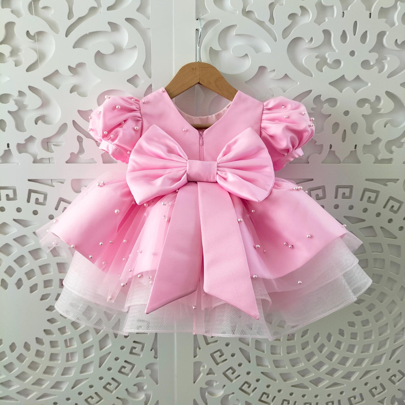 Pearl Pink Mermaid Birthday Dress For Girls, baby girl first birthday dress, additional product image 6 by Vowalisse