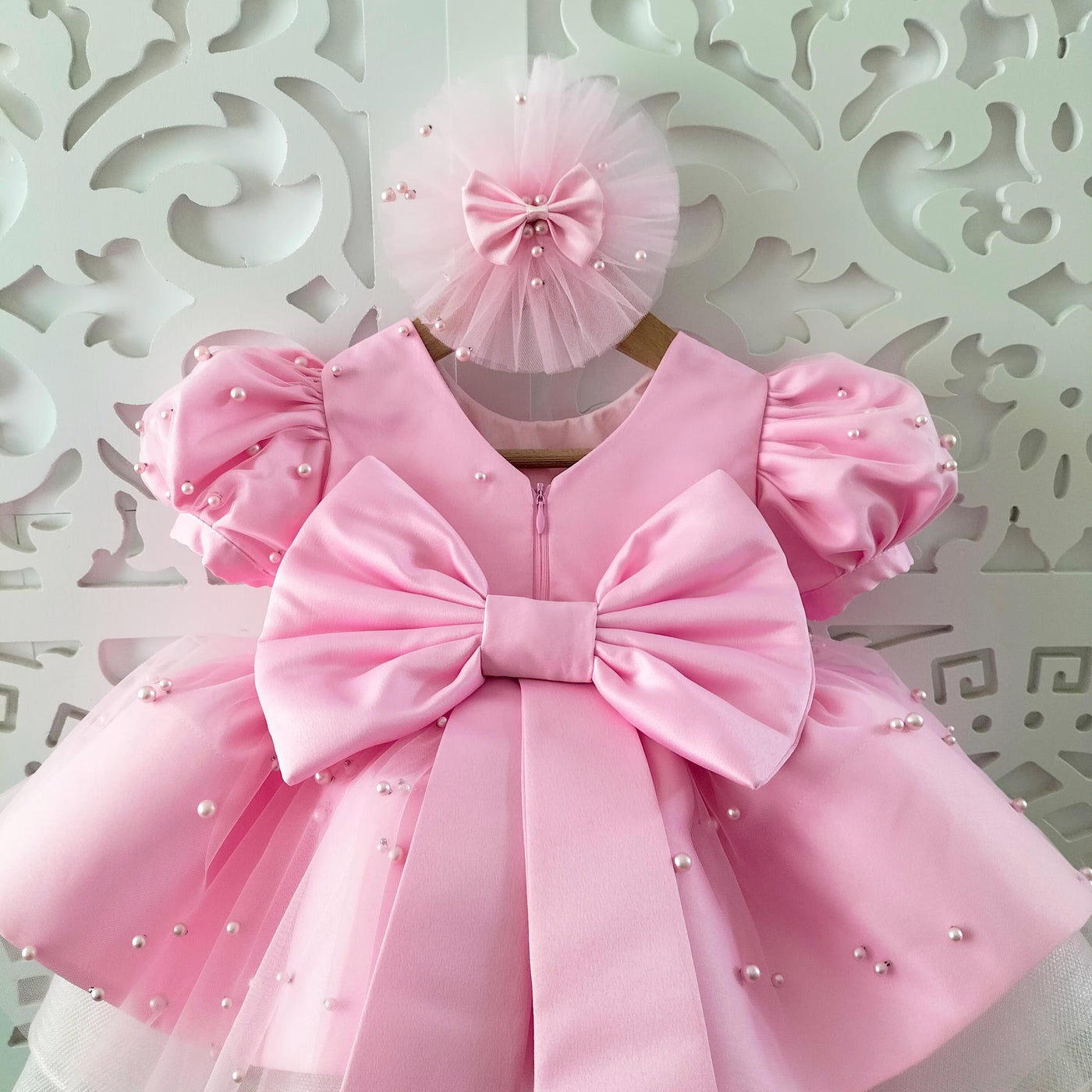 Pearl Pink Mermaid Birthday Dress For Girls, baby girl first birthday dress, additional product image 7 by Vowalisse