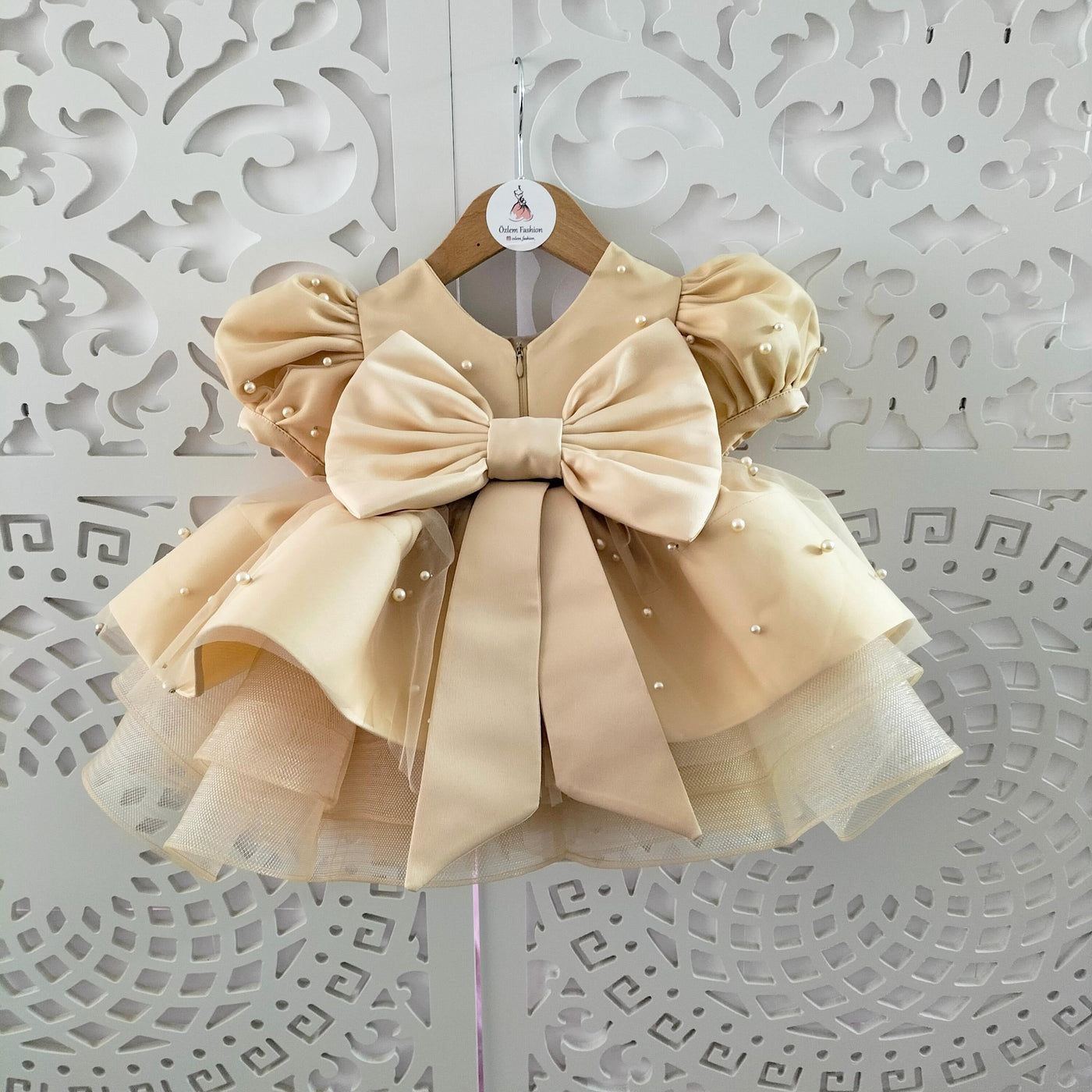 Pearl Pink Mermaid Birthday Dress For Girls, baby girl first birthday dress, additional product image 8 by Vowalisse