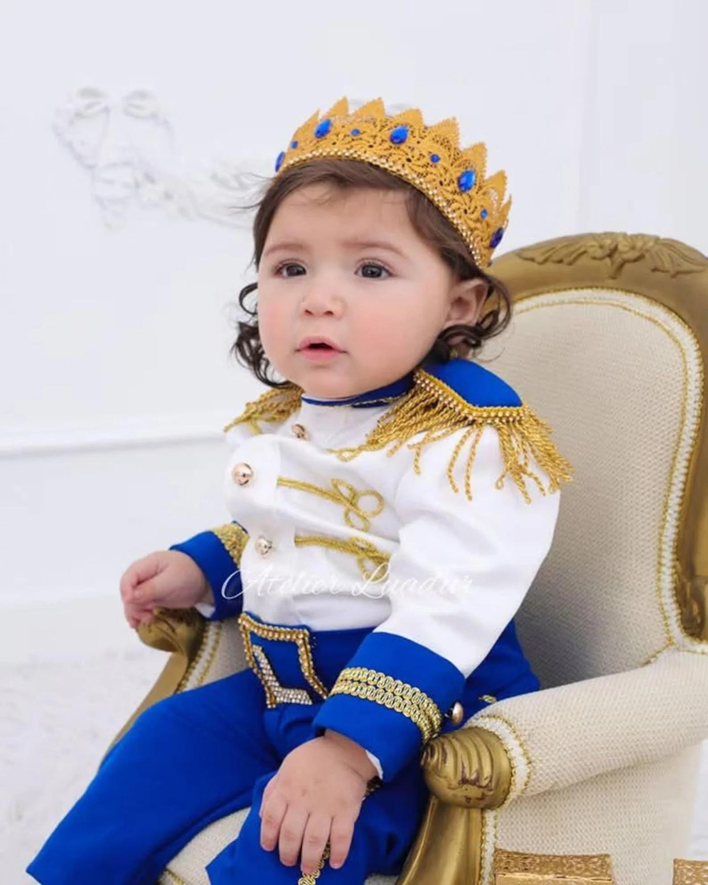Baby Boy Baptism Prince baby boy first birthday outfit, additional product image 4 by Vowalisse