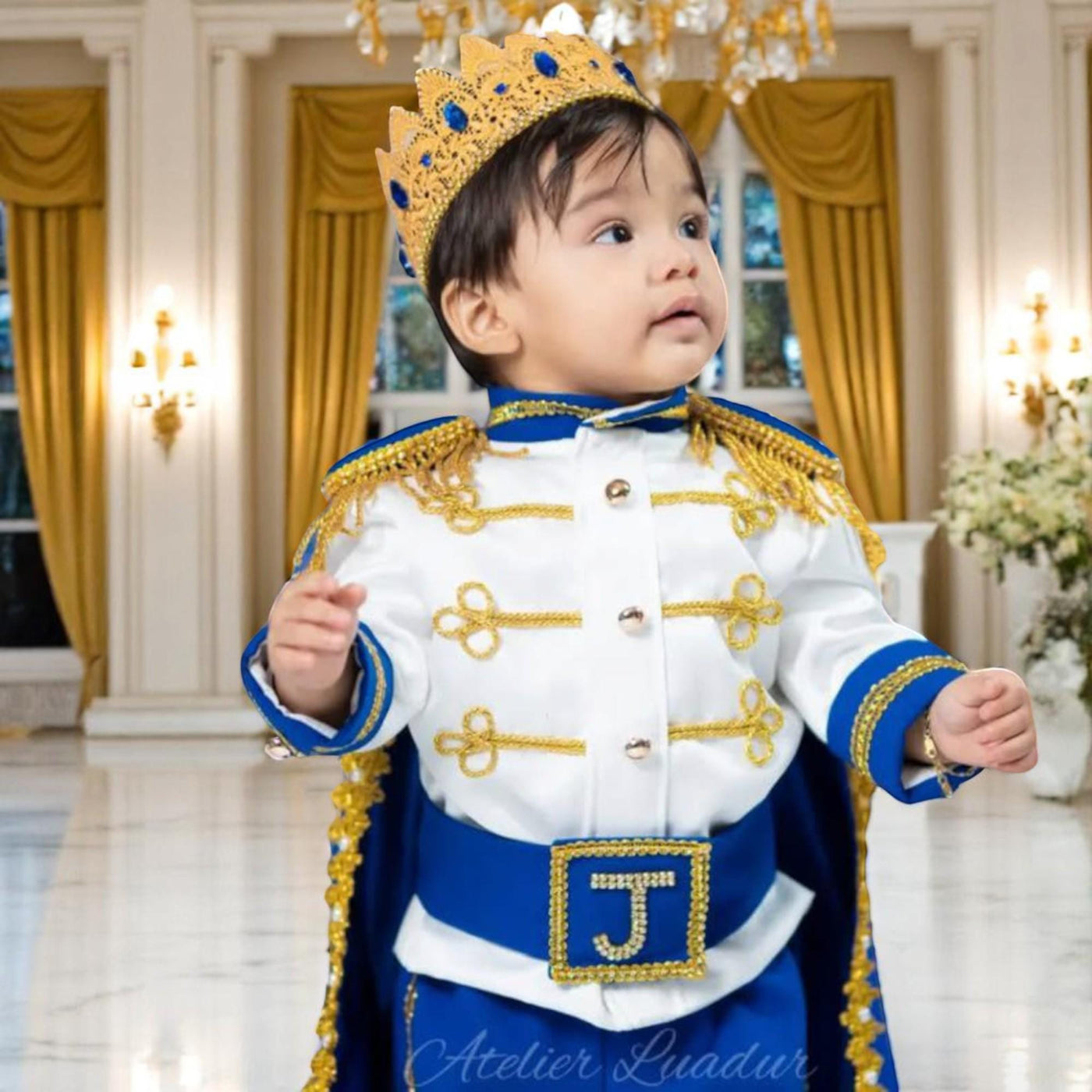 Baby Prince First Birthday baby boy first birthday outfit, main product image by Vowalisse