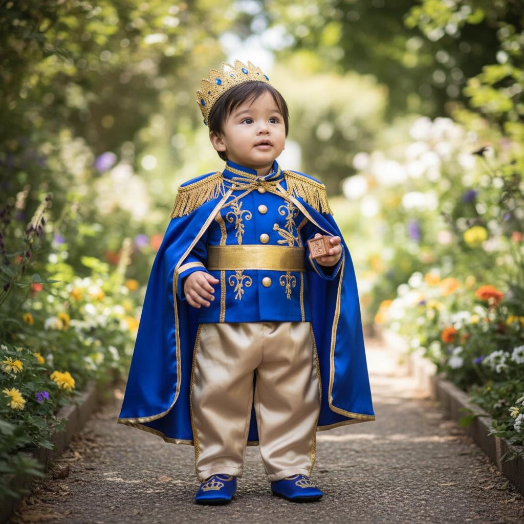 Royal Blue & Gold Baby Prince First Birthday Outfit 2, baby boy first birthday outfit, main product image by Vowalisse