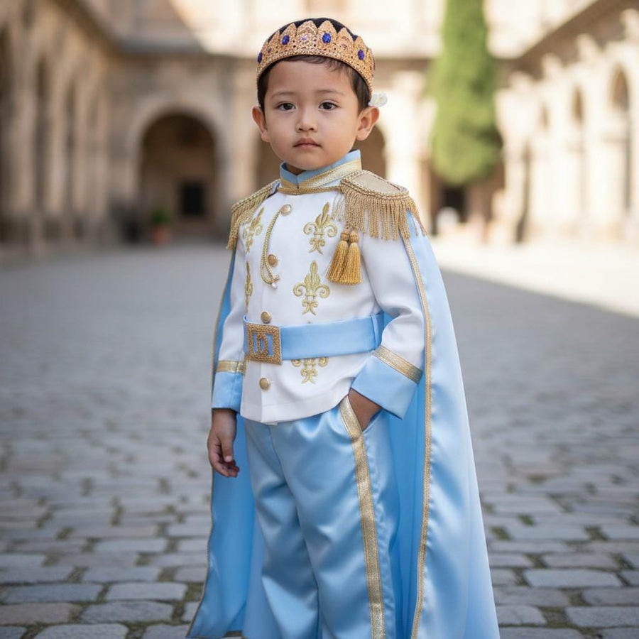 Royal Blue & Gold Baby Prince First Birthday Outfit – Vowalisse