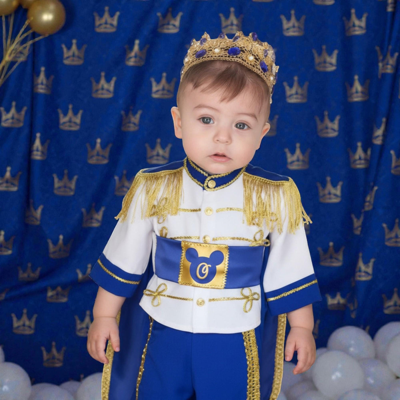 Cake Royal Blue & Gold Baby Prince First Birthday Outfit 2, baby boy first birthday outfit, additional product image 2 by