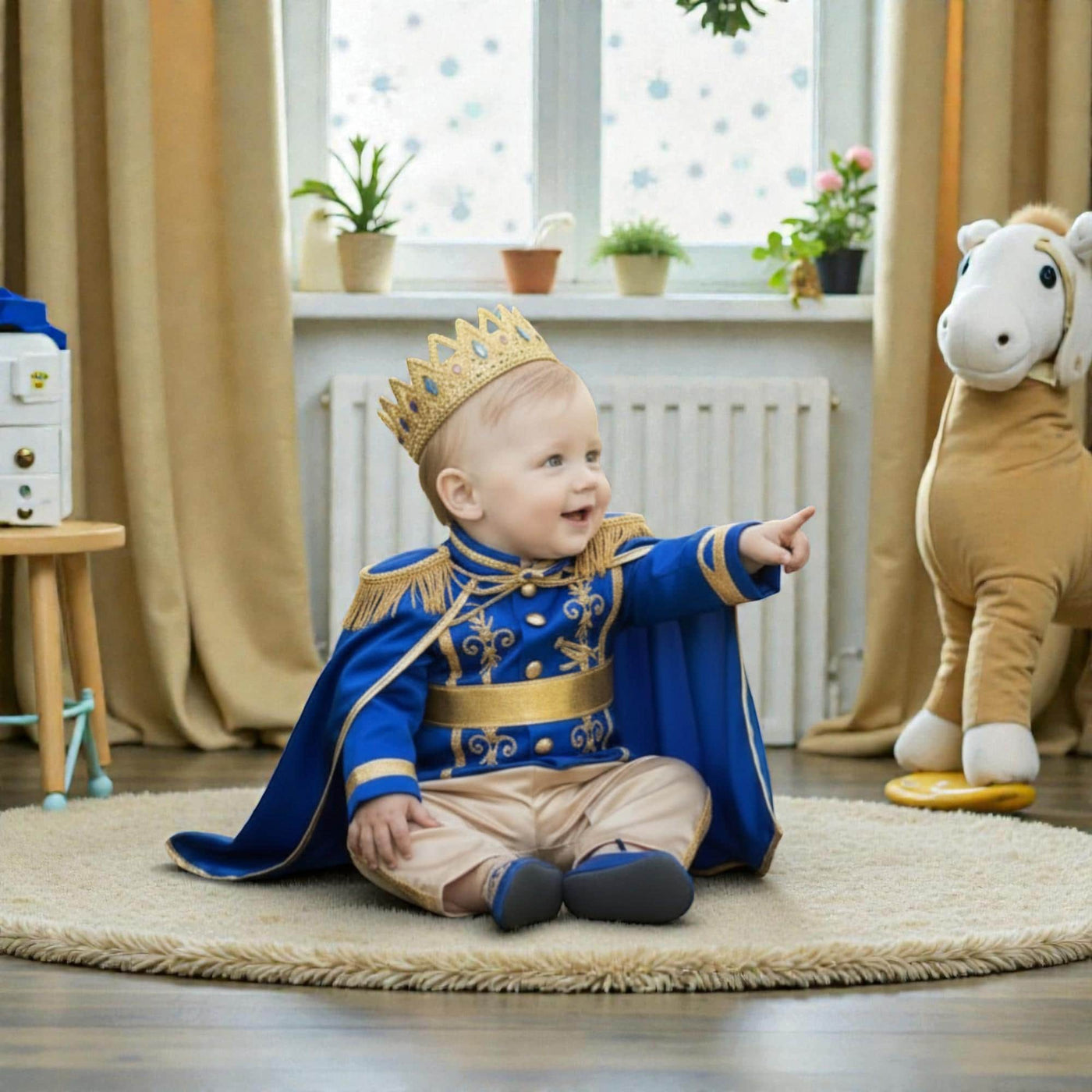Blue Personalized Baby Prince Costume, baby boy first birthday outfit, additional product image 4 by Vowalisse
