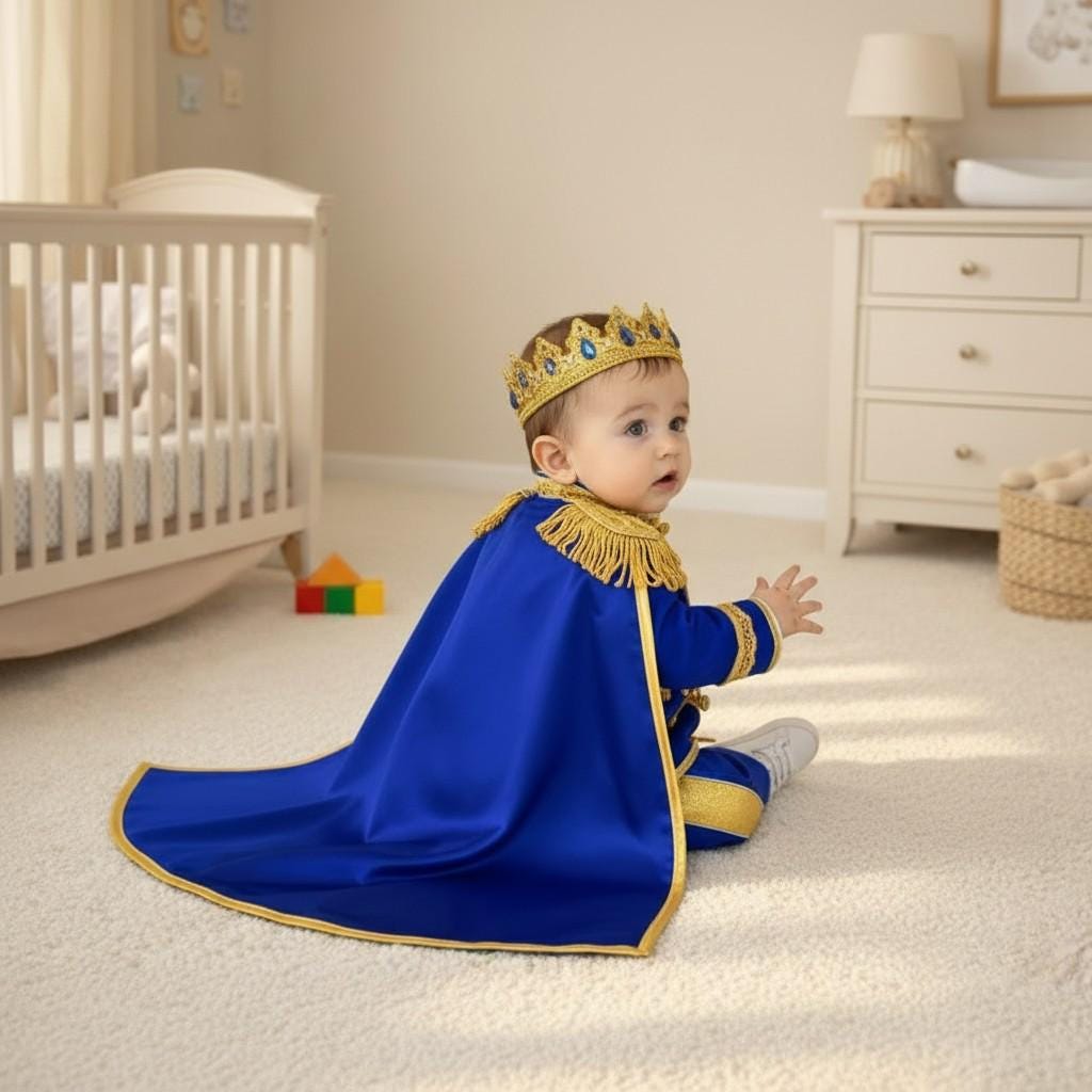Royal Blue & Gold Baby Boy Baptism Prince Outfit 3, baby boy first birthday outfit, additional product image 4 by Vowalisse