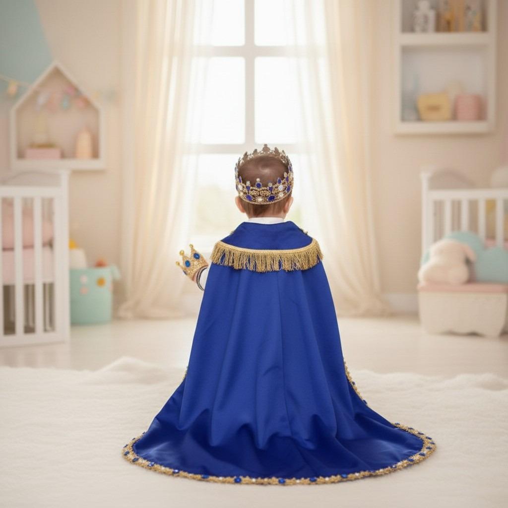 Royal Blue & Gold Baby Boy Baptism Prince Outfit 4, baby boy first birthday outfit, additional product image 5 by Vowalisse