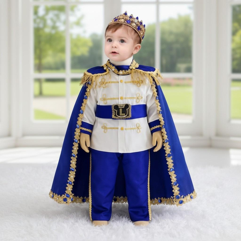 Royal Blue & Gold Baby Boy Baptism Prince Outfit 4, baby boy first birthday outfit, additional product image 4 by Vowalisse