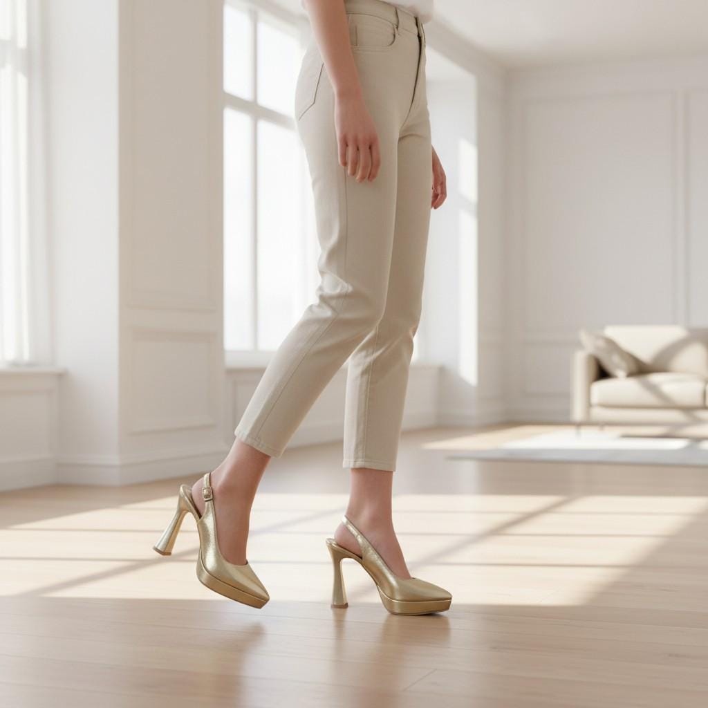 Gold Platform Bridal Heels VOWALISSE bridal shoes – view 2