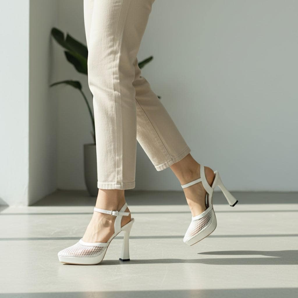 White Platform Bridal Heels VOWALISSE bridal shoes – view 2
