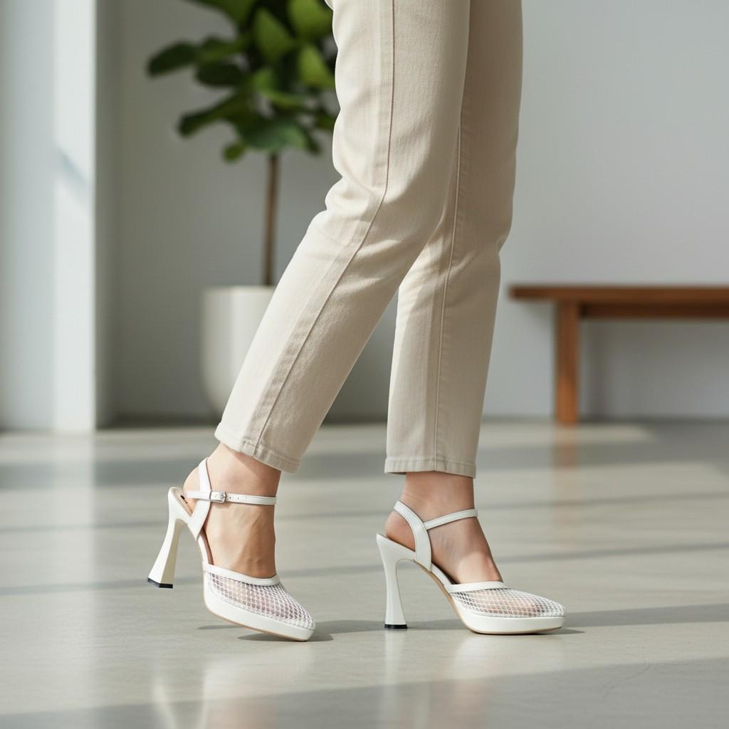 White Platform Bridal Heels VOWALISSE bridal shoes – view 3