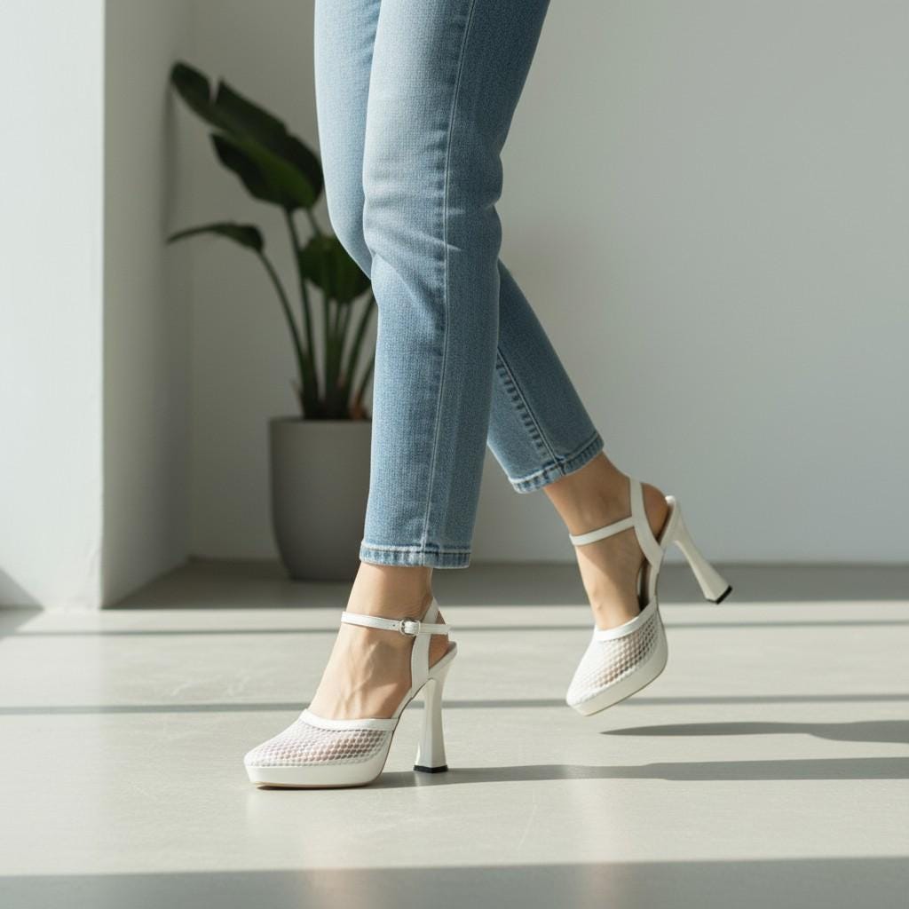White Platform Bridal Heels VOWALISSE bridal shoes – view 1