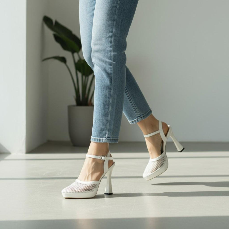White Platform Bridal Heels | VOWALISSE