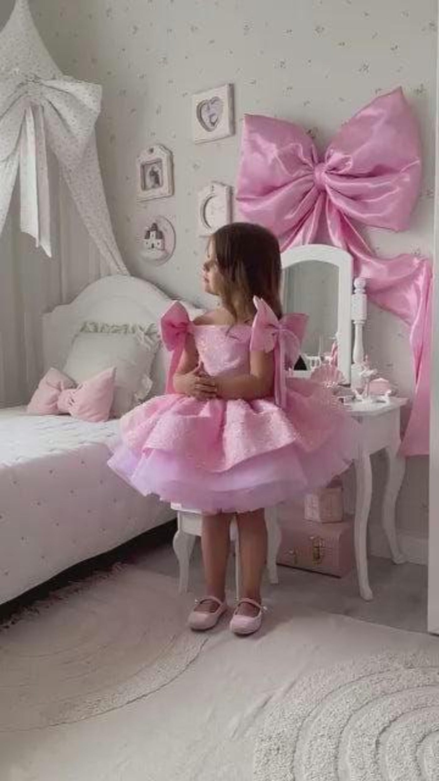 Ball Pink Mermaid Birthday Dress For Girls, baby girl first birthday dress, additional product image 7 by Vowalisse