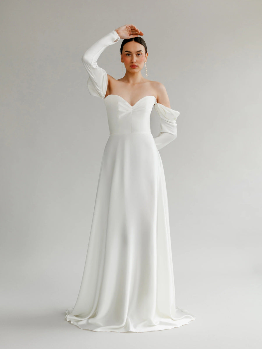 Alexis Satin Strapless Wedding Dress | VOWALISSE
