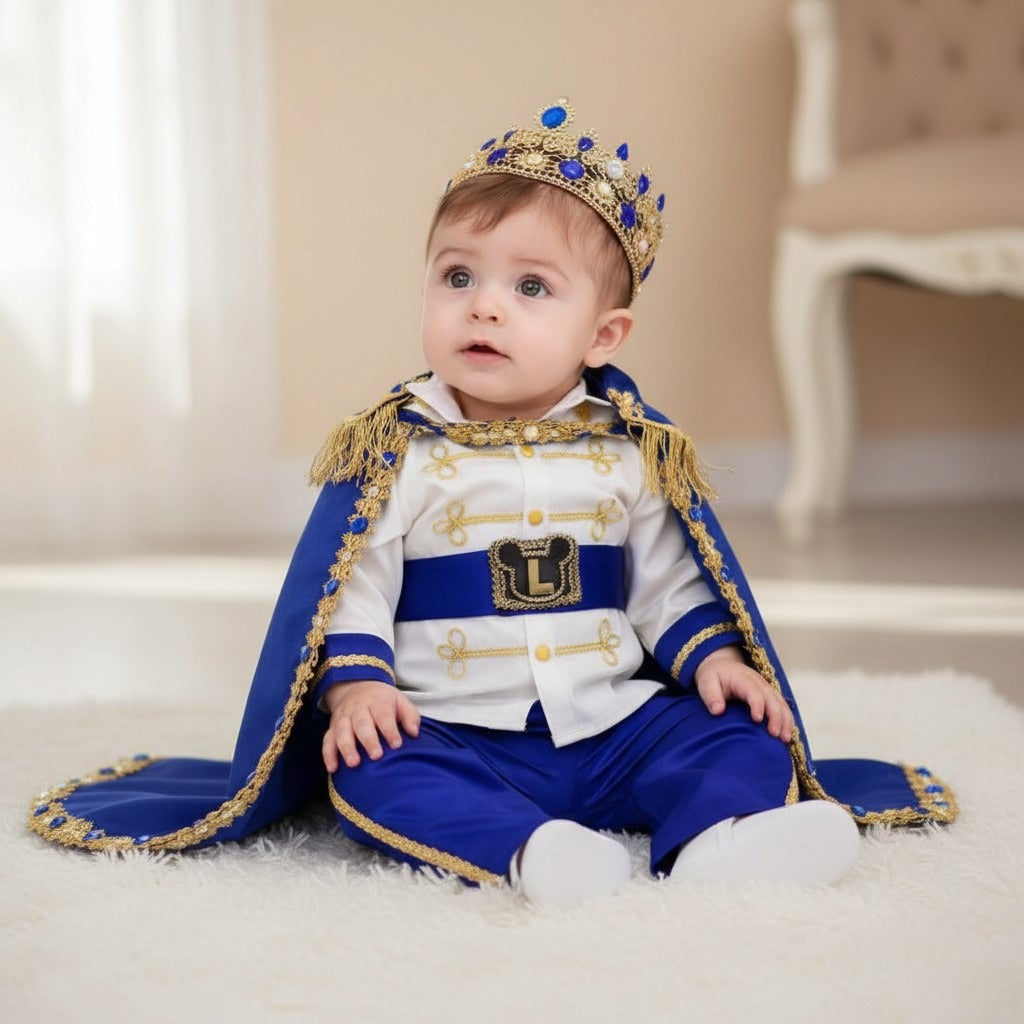 William Personalized Baby Prince Costume, baby boy first birthday outfit, additional product image 3 by Vowalisse