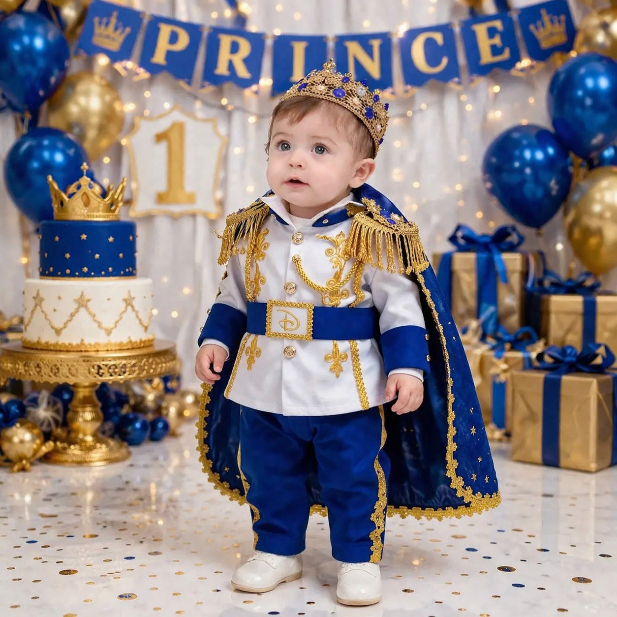 William Personalized Baby Prince Costume, baby boy first birthday outfit, additional product image 2 by Vowalisse