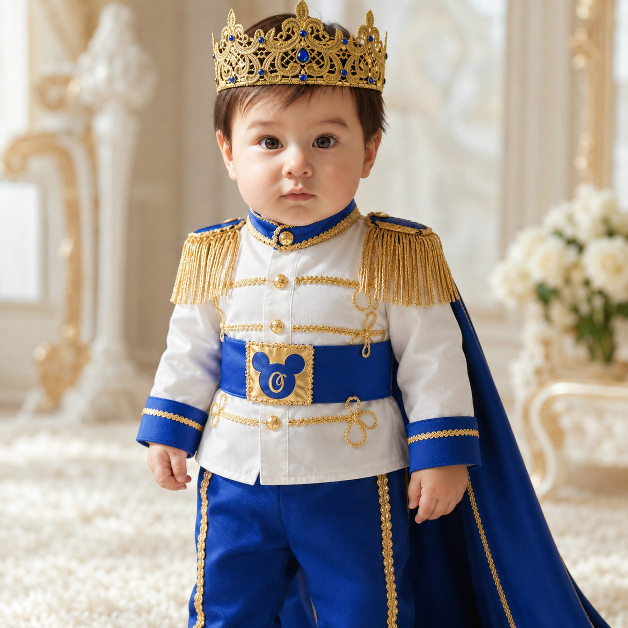 Cake Royal Blue & Gold Baby Prince First Birthday Outfit 2, baby boy first birthday outfit, additional product image 12 by