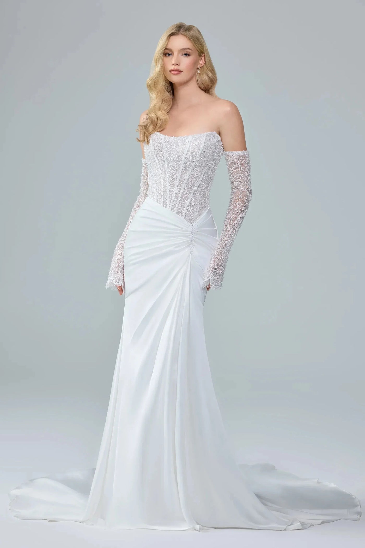 Anya Satin Fit & Flare Wedding Dress VOWALISSE bridal gown – view 4