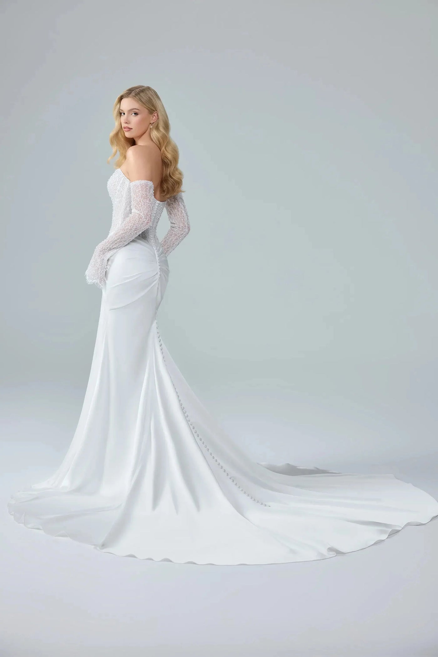 Anya Satin Fit & Flare Wedding Dress VOWALISSE bridal gown – view 5